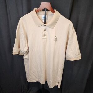Walt‎ Disney World 3 Button Mens Shirt XL embroidered Mickey Mouse Beige